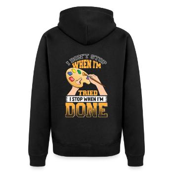Maler und Lackierer, der Beste und Nervigste Beruf - Unisex Premium Bio Zip Hoodie - Schwarz - Hinten - Nico (187cm)