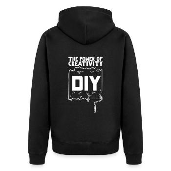 DIY The Power of Creativity - Unisex Premium Organic Zip Hoodie - black - Back - Nico (187cm)