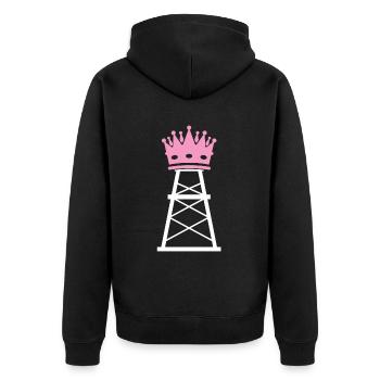 Oilfield - Unisex Premium Organic Zip Hoodie - black - Back - Nico (187cm)