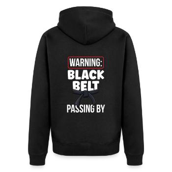 Avertissement : La ceinture noire passe la ceinture noire - Veste à capuche bio Premium Unisexe - noir - Dos - Nico (187cm)
