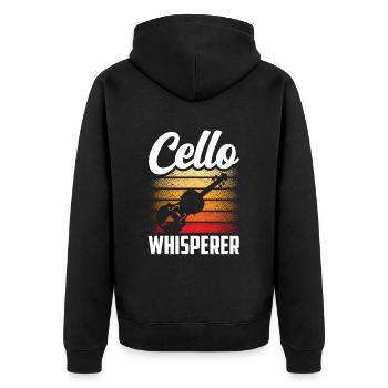 Cello Flüsterer Cellos Musiker Cellist - Unisex Premium Bio Zip Hoodie - Schwarz - Hinten - Nico (187cm)