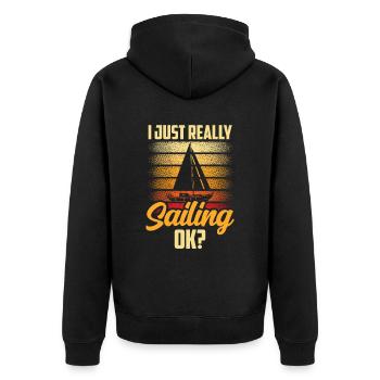 I just like sailing very sailor sailboat - Unisex Premium Organic Zip Hoodie - black - Back - Nico (187cm)
