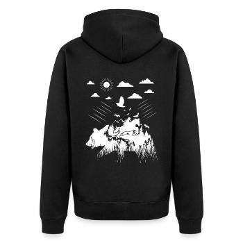 Ours à cheval - - Veste à capuche bio Premium Unisexe - noir - Dos - Nico (187cm)