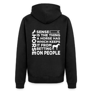 Le sens du cheval est ce qui empêche un cheval de le faire - Veste à capuche bio Premium Unisexe - noir - Dos - Nico (187cm)