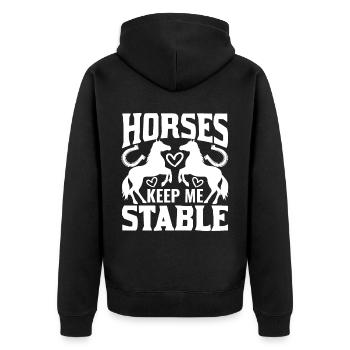 Les chevaux me gardent dans l’écurie 2 - - Veste à capuche bio Premium Unisexe - noir - Dos - Nico (187cm)