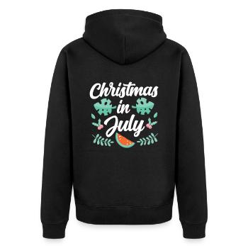 Weihnachten Im Juli Christmas In July Humor Santa - Unisex Premium Organic Zip Hoodie - black - Back - Nico (187cm)