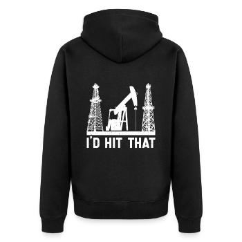 Oilfield - Unisex Premium Organic Zip Hoodie - black - Back - Nico (187cm)