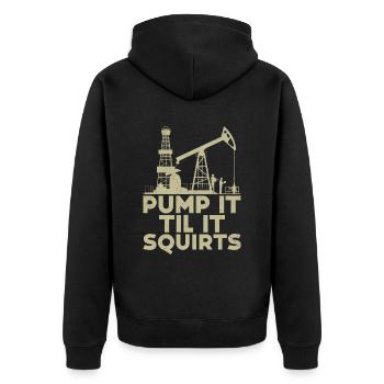 Oilfield - Unisex Premium Organic Zip Hoodie - black - Back - Nico (187cm)