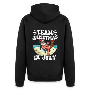 L’équipe Weihnachten Im Juli Noël en juillet Père Noël - Veste à capuche bio Premium Unisexe - noir - Dos - Nico (187cm)