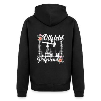 Oilfield - Unisex Premium Organic Zip Hoodie - black - Back - Nico (187cm)