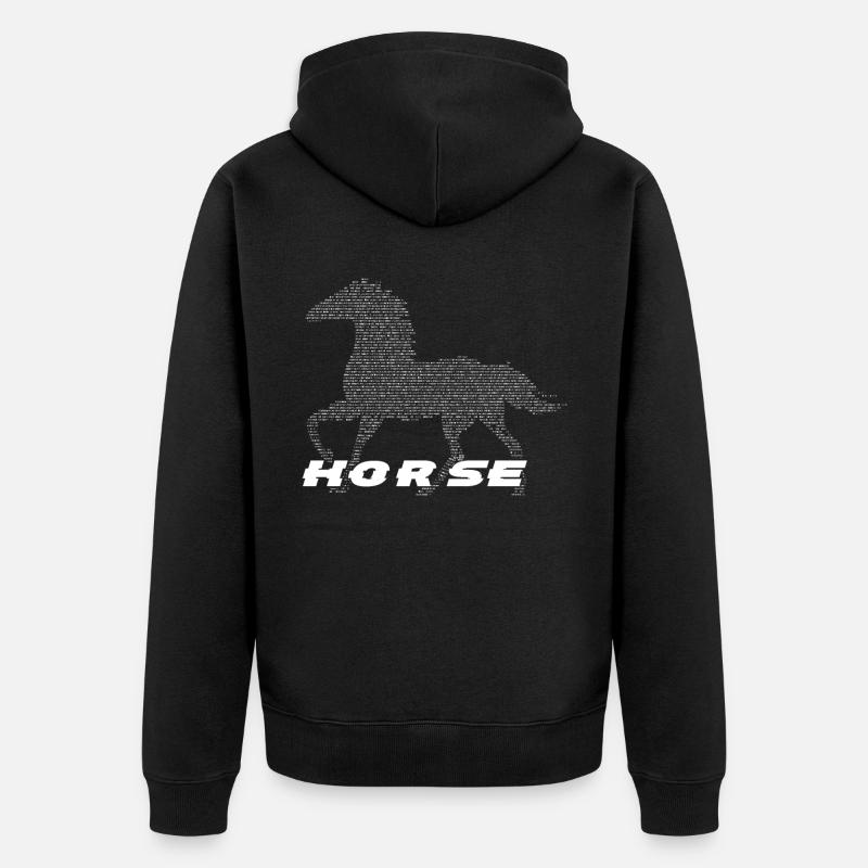 Pferd 6 - - Unisex Premium Bio Zip Hoodie - Schwarz