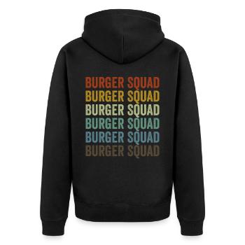 Burger Squad Burger-Liebhaber Burger-Fans Burger-T - Unisex Premium Bio Zip Hoodie - Schwarz - Hinten - Nico (187cm)