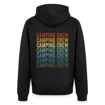 Camping-Crew Camping-Crew Camping-Zusammenstellung - Unisex Premium Bio Zip Hoodie - Schwarz - Hinten - Nico (187cm)
