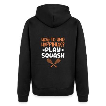 Squash - Unisex Premium Organic Zip Hoodie - black - Back - Nico (187cm)
