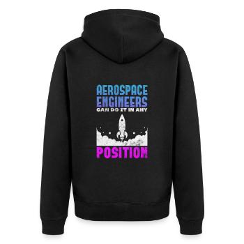 Space Engineer Aeronautical Engineer Gift - Unisex Premium Organic Zip Hoodie - black - Back - Nico (187cm)
