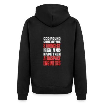 Space Engineer Aeronautical Engineer Gift - Unisex Premium Organic Zip Hoodie - black - Back - Nico (187cm)