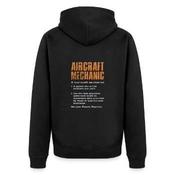 Mécanicien d’avion Aviation Cadeau d’avion - Veste à capuche bio Premium Unisexe - noir - Dos - Nico (187cm)