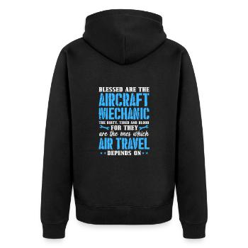 Mécanicien d’aéronefs - Veste à capuche bio Premium Unisexe - noir - Dos - Nico (187cm)