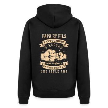 Papa Et Fils - Veste à capuche bio Premium Unisexe - noir - Dos - Nico (187cm)
