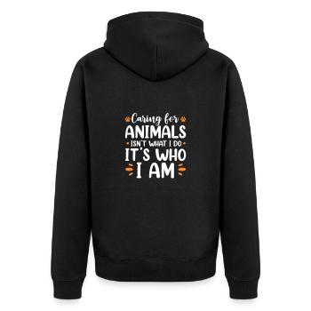 Sauvetage d’animaux - Veste à capuche bio Premium Unisexe - noir - Dos - Nico (187cm)
