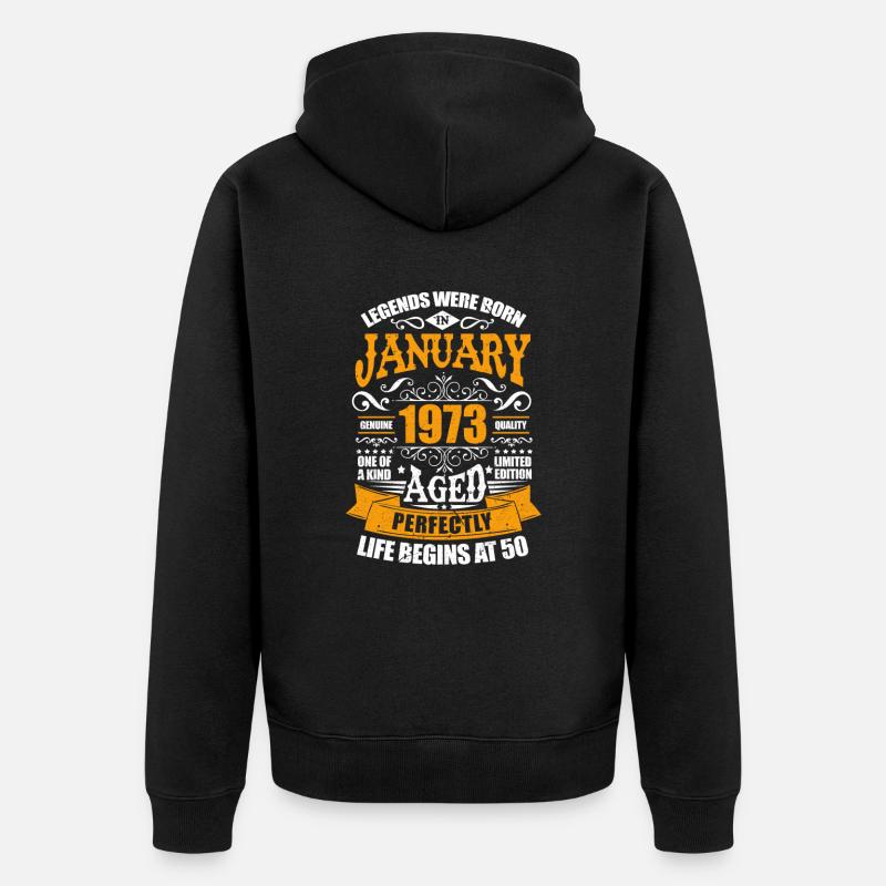 Janvier 1973 - Veste à capuche bio Premium Unisexe - noir