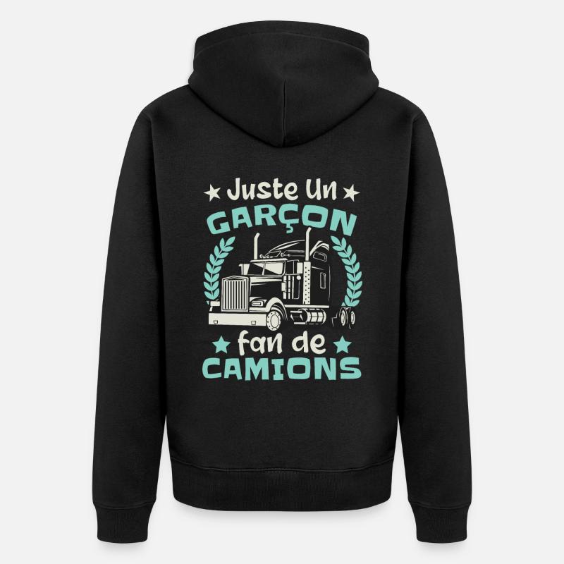 Fan de Camions - Veste à capuche bio Premium Unisexe - noir