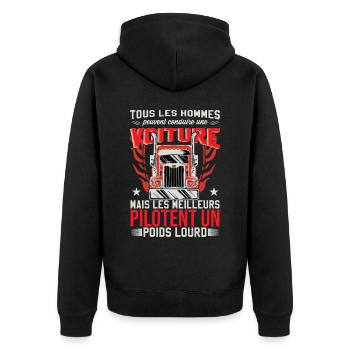 Homme Camion Humour Poids Lourd Chauffeur - Veste à capuche bio Premium Unisexe - noir - Dos - Nico (187cm)