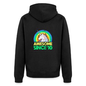 2010 - Unisex Premium Organic Zip Hoodie - black - Back - Nico (187cm)