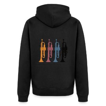 Trompette - Veste à capuche bio Premium Unisexe - noir - Dos - Nico (187cm)