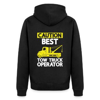 Tow truck - Unisex Premium Organic Zip Hoodie - black - Back - Nico (187cm)