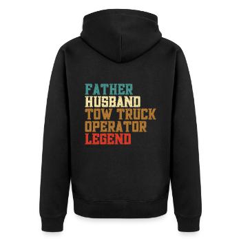 Tow truck - Unisex Premium Organic Zip Hoodie - black - Back - Nico (187cm)