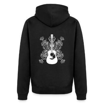 fleurs de guitare acoustique - Veste à capuche bio Premium Unisexe - noir - Dos - Nico (187cm)