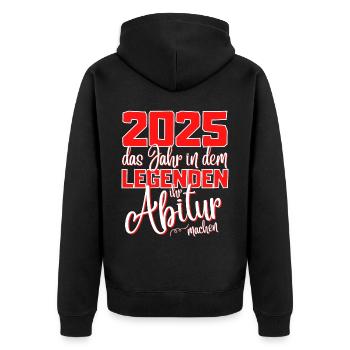 Abitur 2023 Abschluss - Das Abi 2023 Abiturfeier - Unisex Premium Bio Zip Hoodie - Schwarz - Hinten - Nico (187cm)