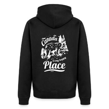 Canada - Unisex Premium Bio Zip Hoodie - Schwarz - Hinten - Nico (187cm)