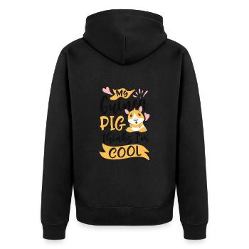My guinea pig thinks I'm cool - - Unisex Premium Organic Zip Hoodie - black - Back - Nico (187cm)