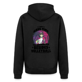 Volley-ball - Veste à capuche bio Premium Unisexe - noir - Dos - Nico (187cm)