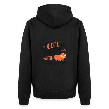 La vie est meilleure avec les cobayes - Veste à capuche bio Premium Unisexe - noir - Dos - Nico (187cm)
