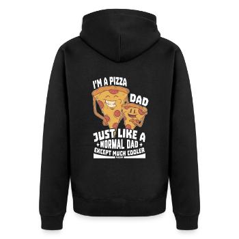 I'm A Pizza Dad Just Like A Normal Dad Except Much - Unisex Premium Bio Zip Hoodie - Schwarz - Hinten - Nico (187cm)