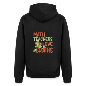 Mathelehrer Lieben Gehirne - Halloween-kostüm - Unisex Premium Bio Zip Hoodie - Schwarz - Hinten - Nico (187cm)
