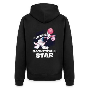 Future Basketball Star - Unisex Premium Organic Zip Hoodie - black - Back - Nico (187cm)