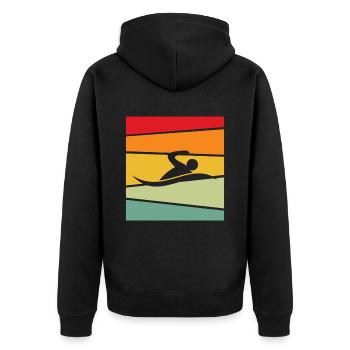 Natation Rétro - Veste à capuche bio Premium Unisexe - noir - Dos - Nico (187cm)