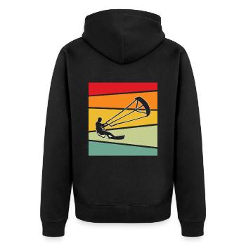 Kite Surfing Retro - Unisex Premium Organic Zip Hoodie - black - Back - Nico (187cm)