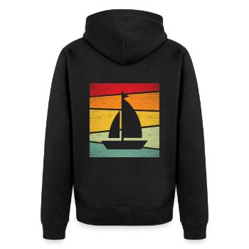 Rétro de la voile - Veste à capuche bio Premium Unisexe - noir - Dos - Nico (187cm)