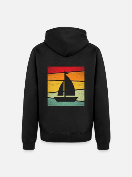 Sailing Retro - Unisex Premium Organic Zip Hoodie - black
