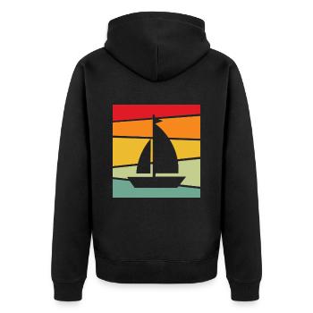 Rétro de la voile - Veste à capuche bio Premium Unisexe - noir - Dos - Nico (187cm)