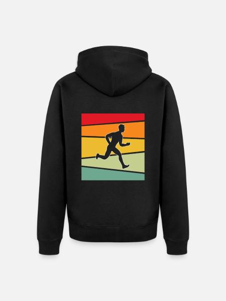 Jogging Retro - Unisex Premium Organic Zip Hoodie - black