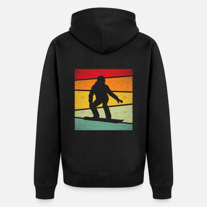 Snowboard Rétro - Veste à capuche bio Premium Unisexe - noir