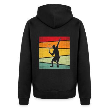 Tennis Rétro - Veste à capuche bio Premium Unisexe - noir - Dos - Nico (187cm)