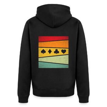 Poker Rétro - Veste à capuche bio Premium Unisexe - noir - Dos - Nico (187cm)