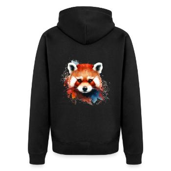 Cute red panda colorful for red panda lovers - Unisex Premium Organic Zip Hoodie - black - Back - Nico (187cm)